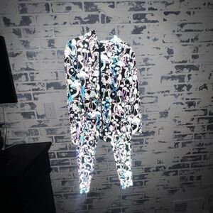 Reflective Mushroom Patterned Jacket and Pants Set